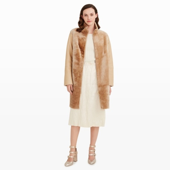 Club Monaco Jackets & Blazers - Club Monaco Shearling Camel Zip Up Coat Vishtap